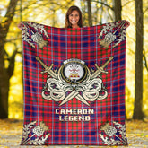 Cameron of Lochiel Modern Tartan Gold Courage Symbol Blanket